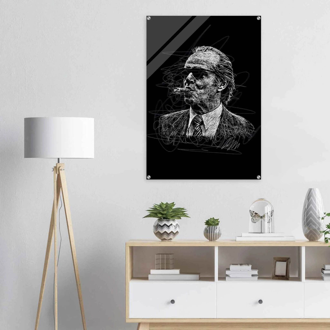 Iconic Al Pacino 'Scarface' Scribble Art Acrylic Print – Vibrant, Modern, Durable Wall Decor - Vibrantwalls