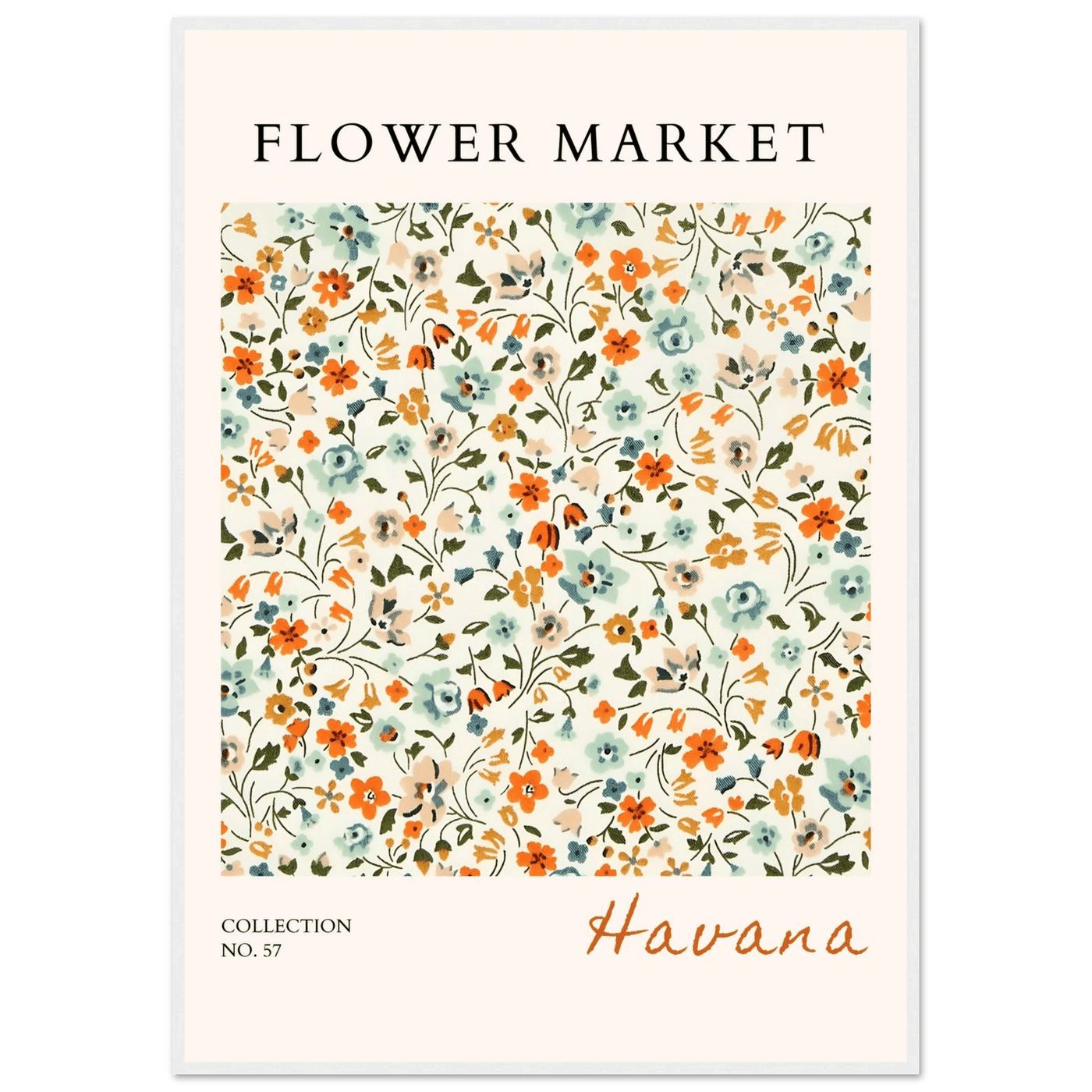 Flower Market 'Havana' Framed Poster – Vibrant Floral Art Print | Ready-to-Hang in Various Sizes & Frame Styles - Vibrantwalls