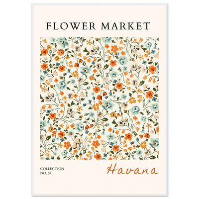 Flower Market 'Havana' Framed Poster – Vibrant Floral Art Print | Ready-to-Hang in Various Sizes & Frame Styles - Vibrantwalls