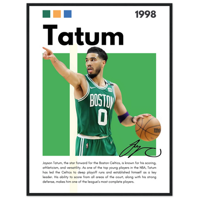 Jayson Tatum Boston Celtics Star Framed Poster 60x80 cm 24x32″ Black frame Vibrantwalls