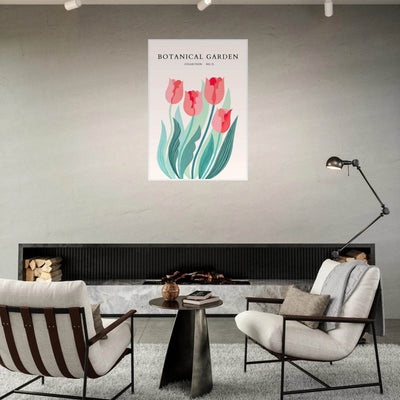 Botanical Garden Tulip Framed Poster – Pastel Florals & Nature Art Prints | Ready-to-Hang Wall Decor - Vibrantwalls