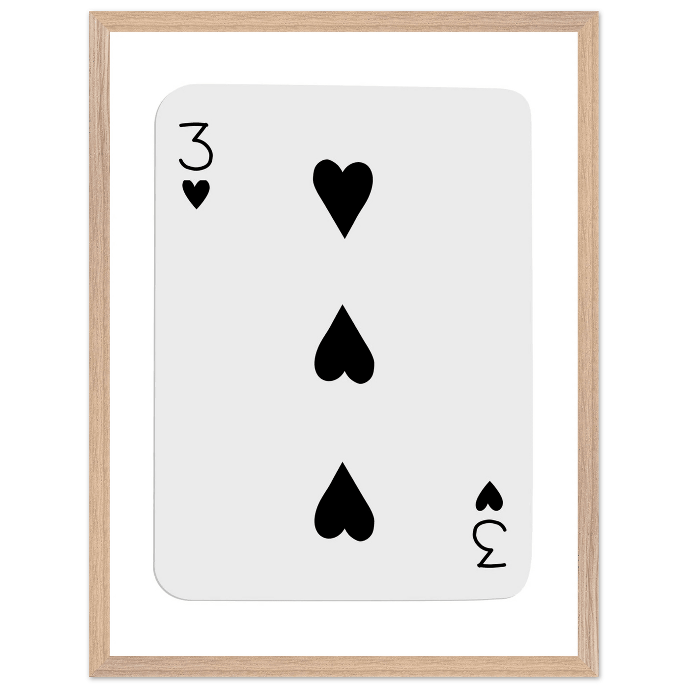 Poker Card Print - Three of Spades - Framed Wall Art, Eco-Friendly Wood Frame in Black, White, or Natural - Vibrantwalls