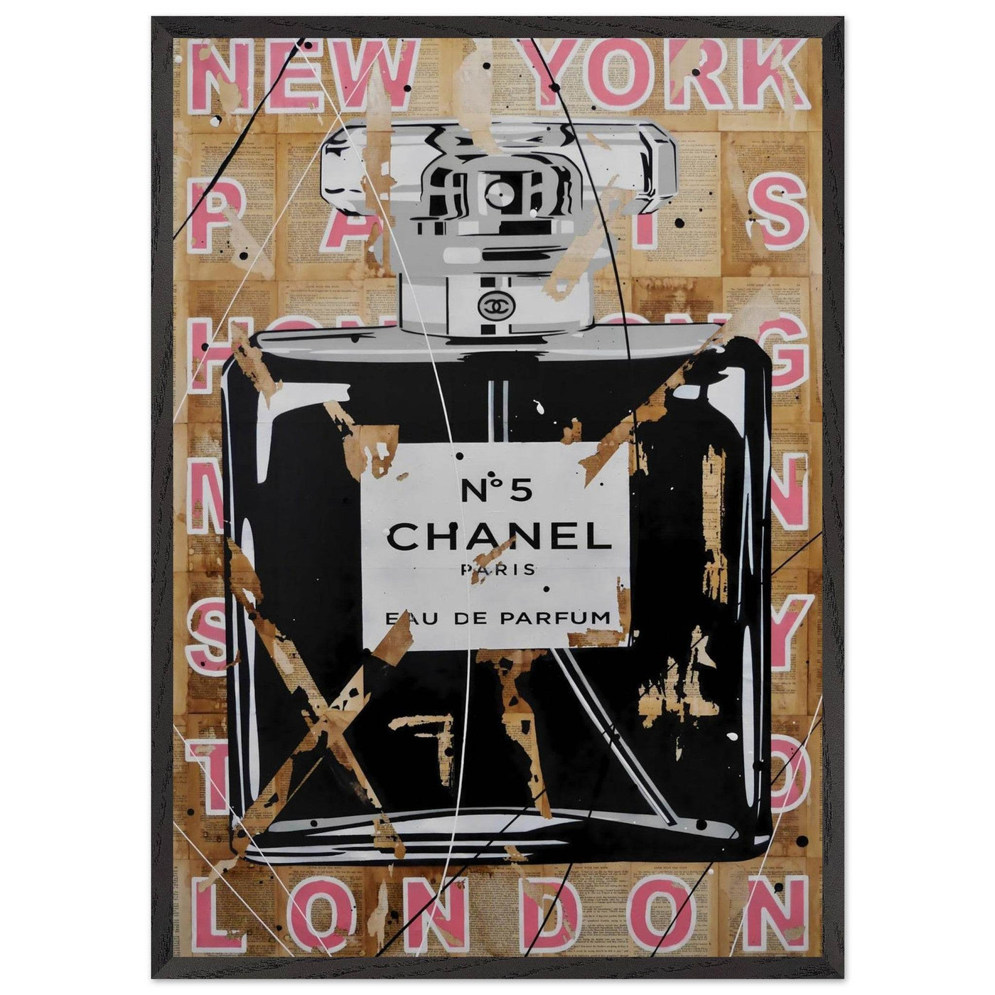 Chanel No. 5 Abstract Luxury Perfume Art Print – Premium Framed Pop Art for Modern Interiors - Vibrantwalls