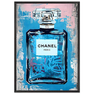 Abstract Chanel No. 5 Art Print in Mounted Frame - Iconic Glamour for Modern Decor - Vibrantwalls
