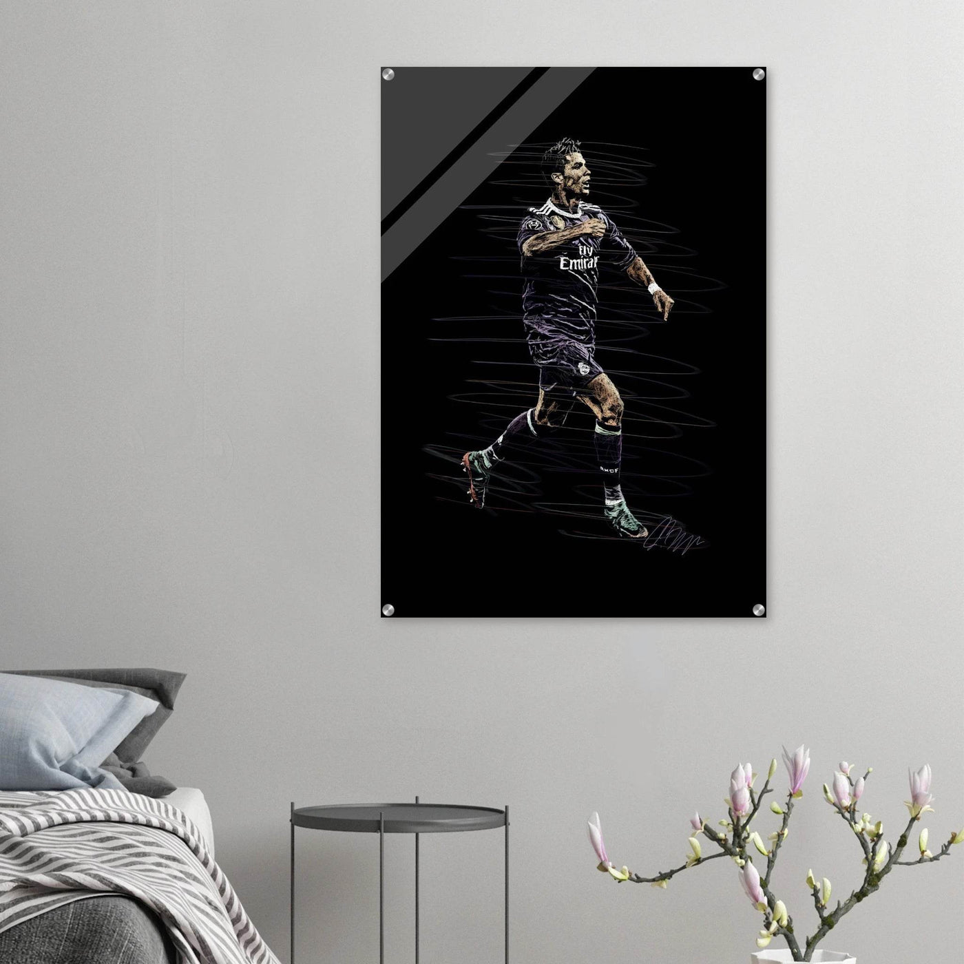 Cristiano Ronaldo Abstract Art Acrylic Print – Dynamic, Glossy, Modern Wall Decor in Various Sizes - Vibrantwalls
