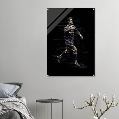 Cristiano Ronaldo Abstract Art Acrylic Print – Dynamic, Glossy, Modern Wall Decor in Various Sizes - Vibrantwalls