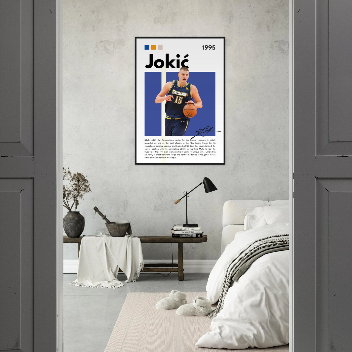 Nikola Jokic Joker Nuggets Minimalist Art Print Vibrantwalls