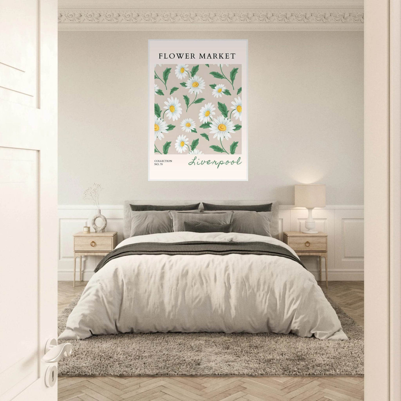 Charming Daisy Field Framed Poster – Botanical 'Flower Market' Art Print | Ready-to-Hang in Your Choice of Frame - Vibrantwalls