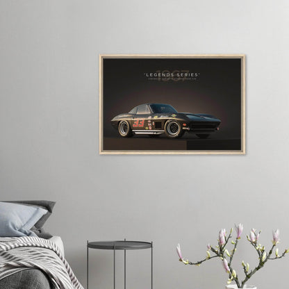 Chevrolet Corvette Stingray 1967 Framed Canvas Vintage Wall Art - Vibrantwalls