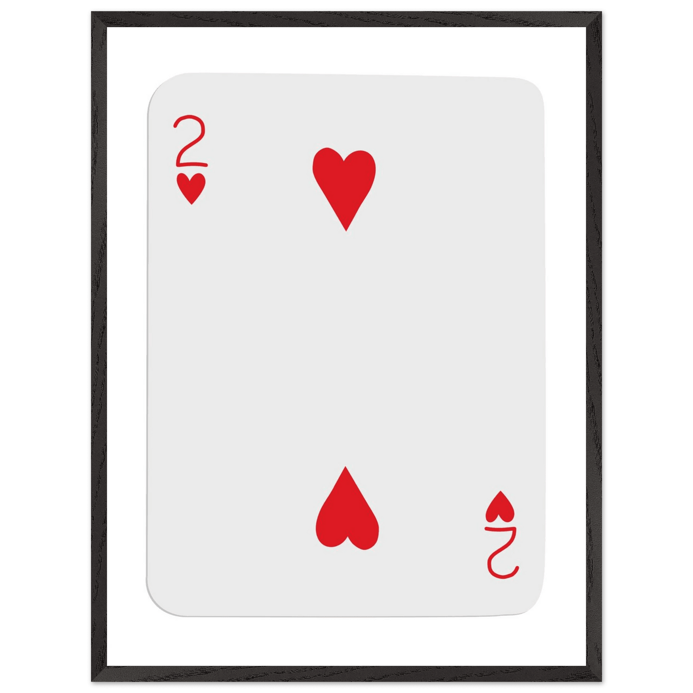 Two of Hearts Poker Card Print - Framed Wall Art, Eco-Friendly Wood Frame in Your Choice of Size & Finish - Vibrantwalls
