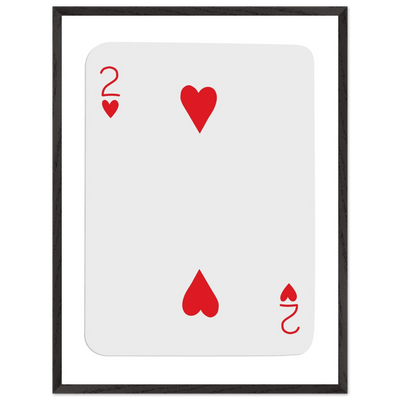 Two of Hearts Poker Card Print - Framed Wall Art, Eco-Friendly Wood Frame in Your Choice of Size & Finish - Vibrantwalls