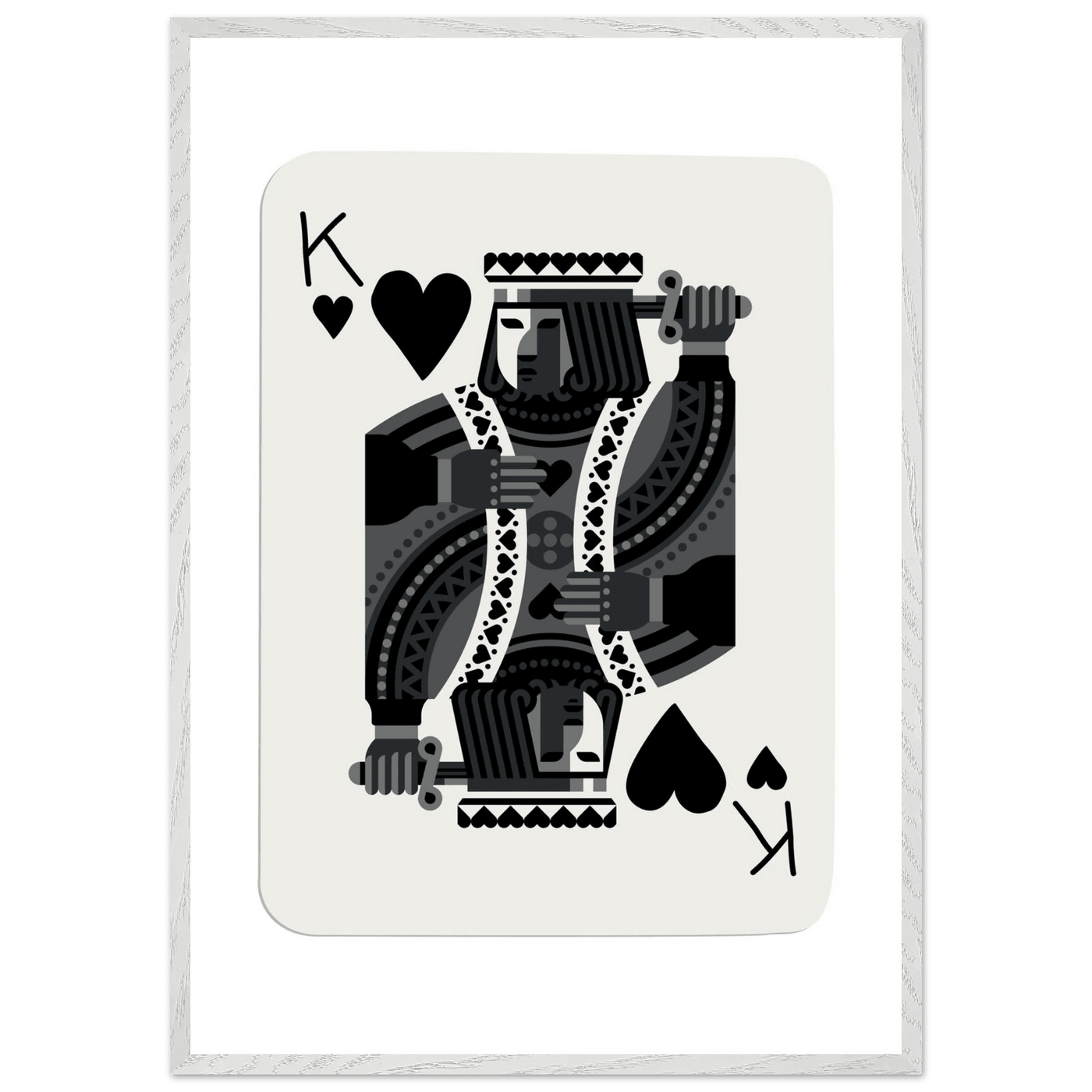 King of Spades Modern Minimalist Poker Card Art - Mounted Framed Poster, Eco-Friendly Wood Frame in Your Choice of Style - Vibrantwalls