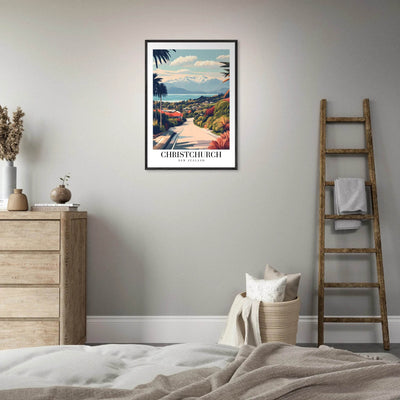 Christchurch New Zealand Framed Poster – Vintage Travel Wall Art with Wooden Frame - Vibrantwalls