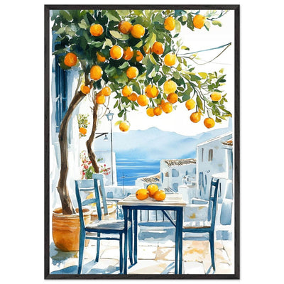 Mediterranean Lemon Tree Decor with Sea View Charm - Vibrantwalls