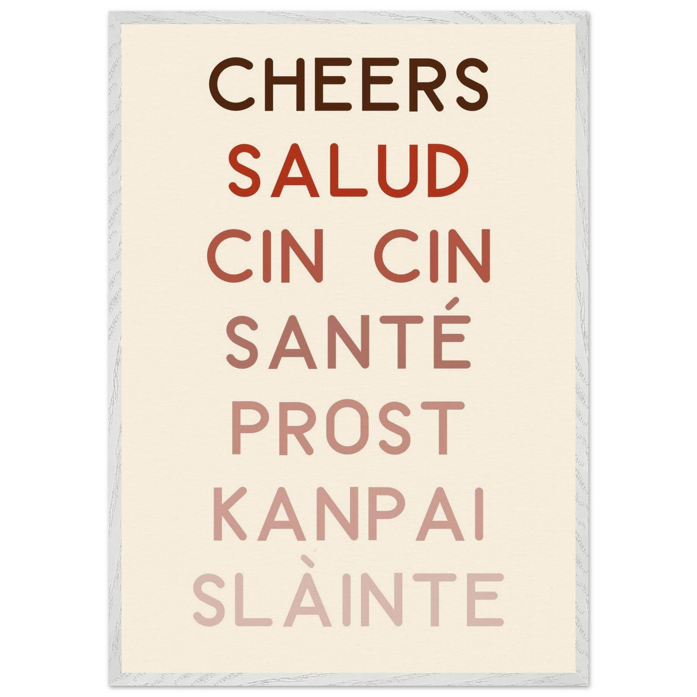 Cheers Poster | Multi-Language Toast - Vibrantwalls
