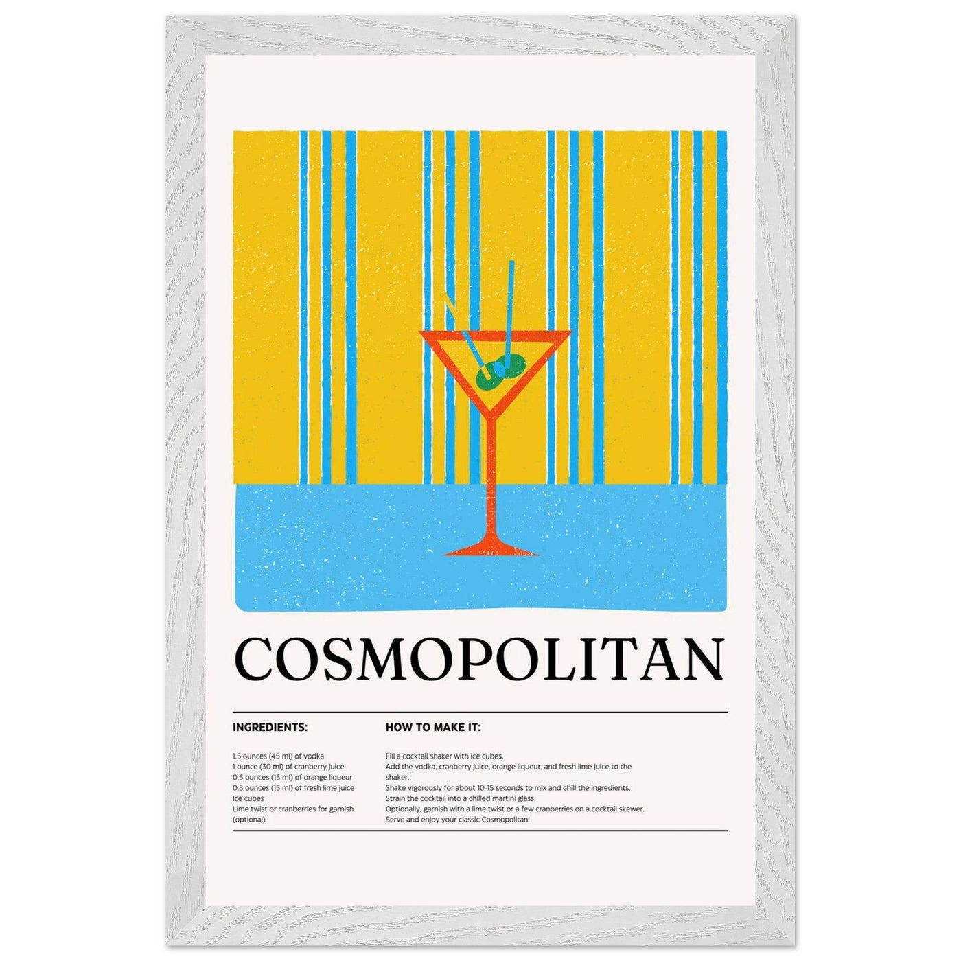 Cosmopolitan Cocktail Recipe City Chic Bar Print - Vibrantwalls