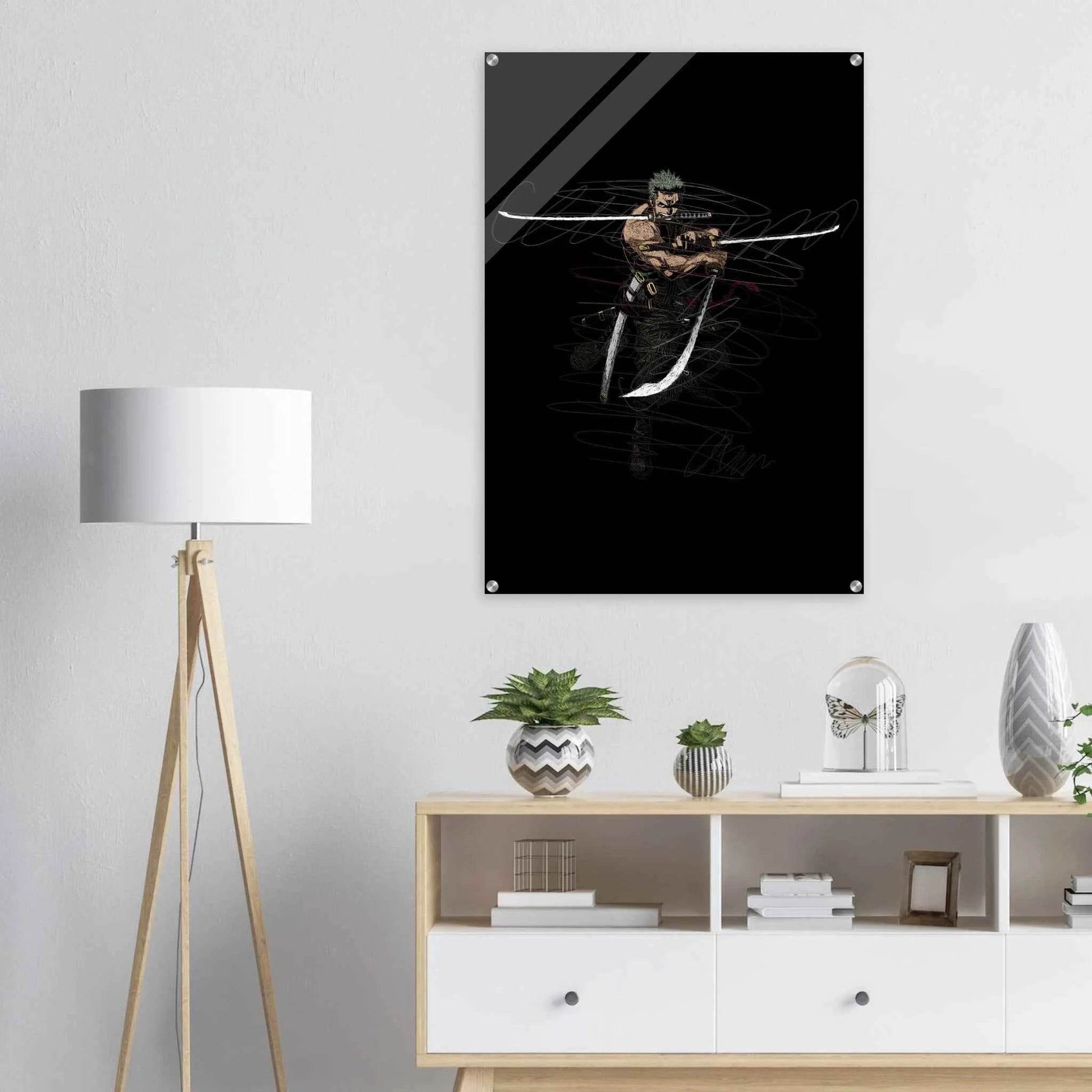 Roronoa Zoro Inspired Acrylic Print – Dynamic, Durable, Modern Anime Wall Art - Vibrantwalls