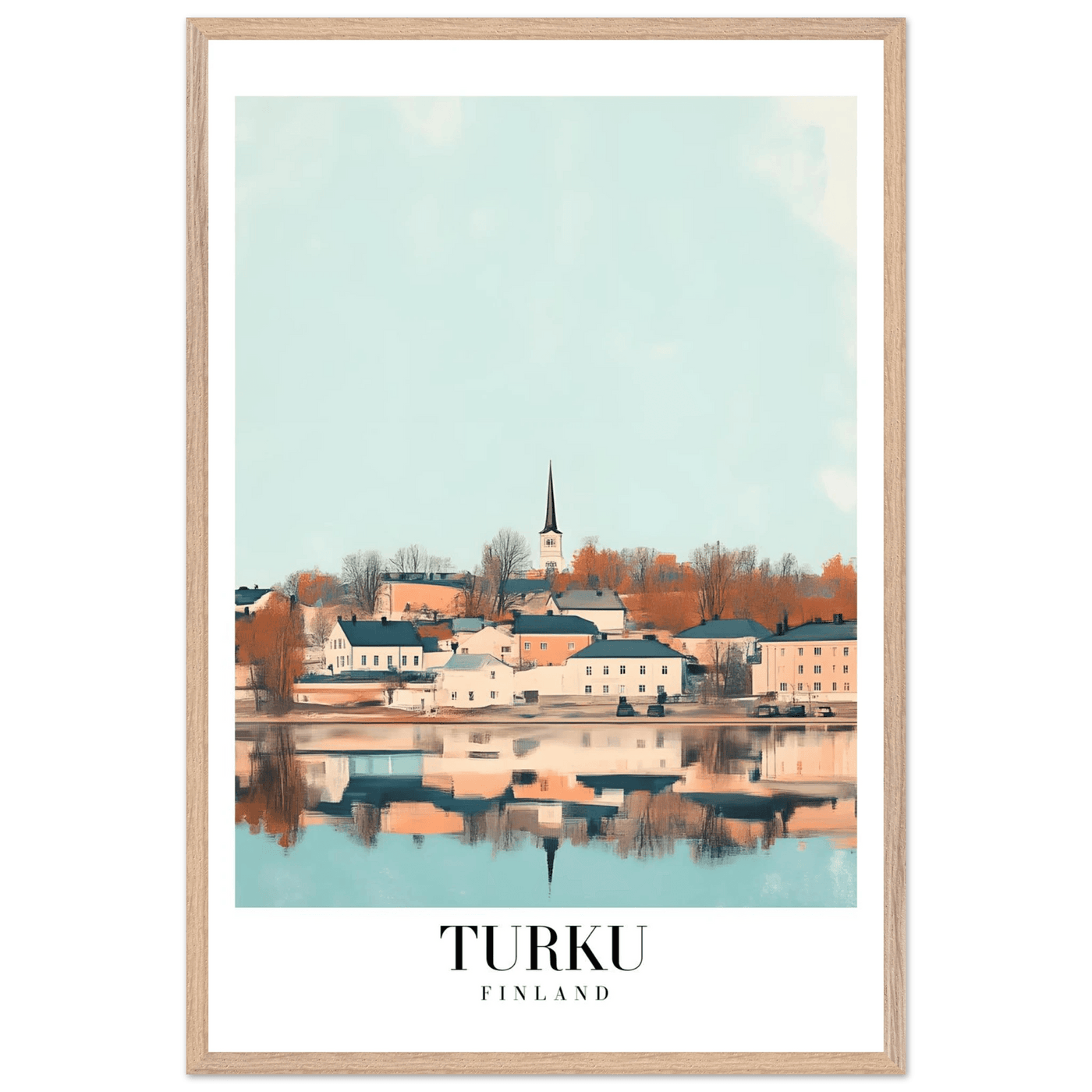 Turku Finland Framed Poster – Serene Nordic Travel Wall Art with Wooden Frame - Vibrantwalls