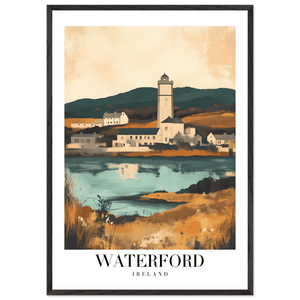 Waterford Ireland Framed Poster – Coastal Vintage Travel Wall Art with Wooden Frame - Vibrantwalls
