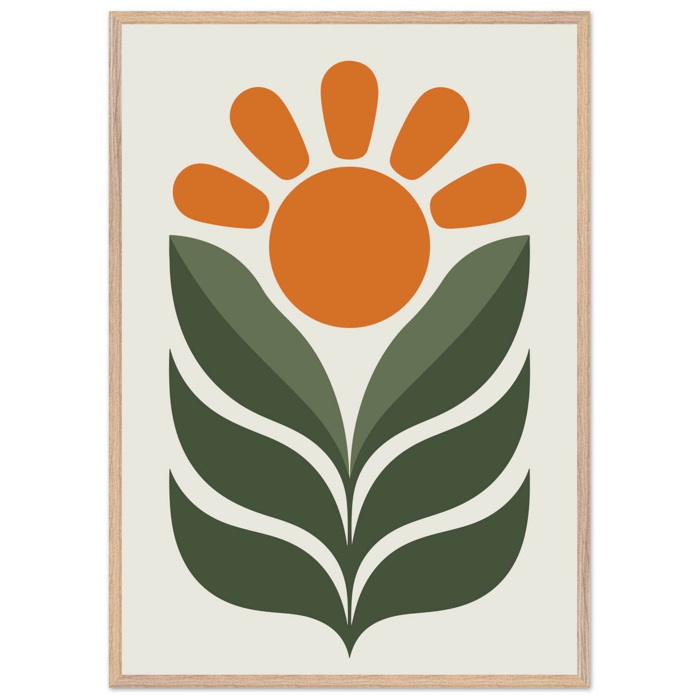 Boho Sun & Leaves Art - Vibrantwalls