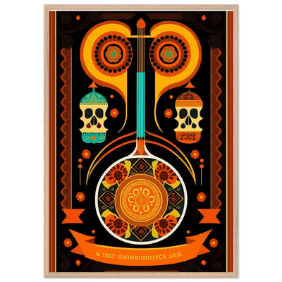 Vibrant Day of the Dead Guitar - Vibrantwalls