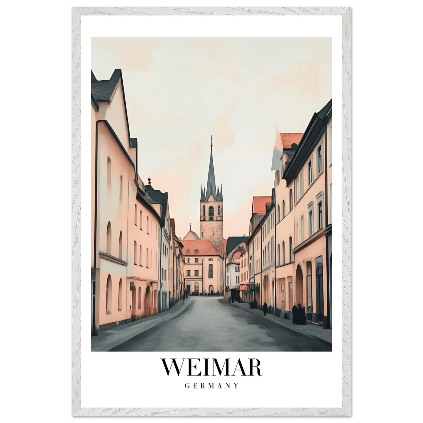 Weimar Germany Framed Poster – Vintage European Cityscape Wall Art with Wooden Frame - Vibrantwalls