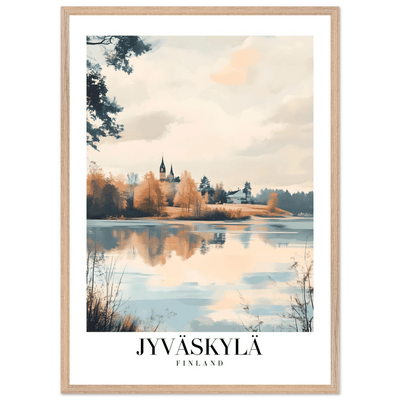 Jyväskylä Finland Framed Poster – Serene Lakeside Wall Art with Vintage-Inspired Charm & Wooden Frame - Vibrantwalls