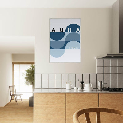 Bauhaus-Style Abstract Poster - The Blue Tunnel Modern Art Print in Various Sizes & Finishes - Vibrantwalls