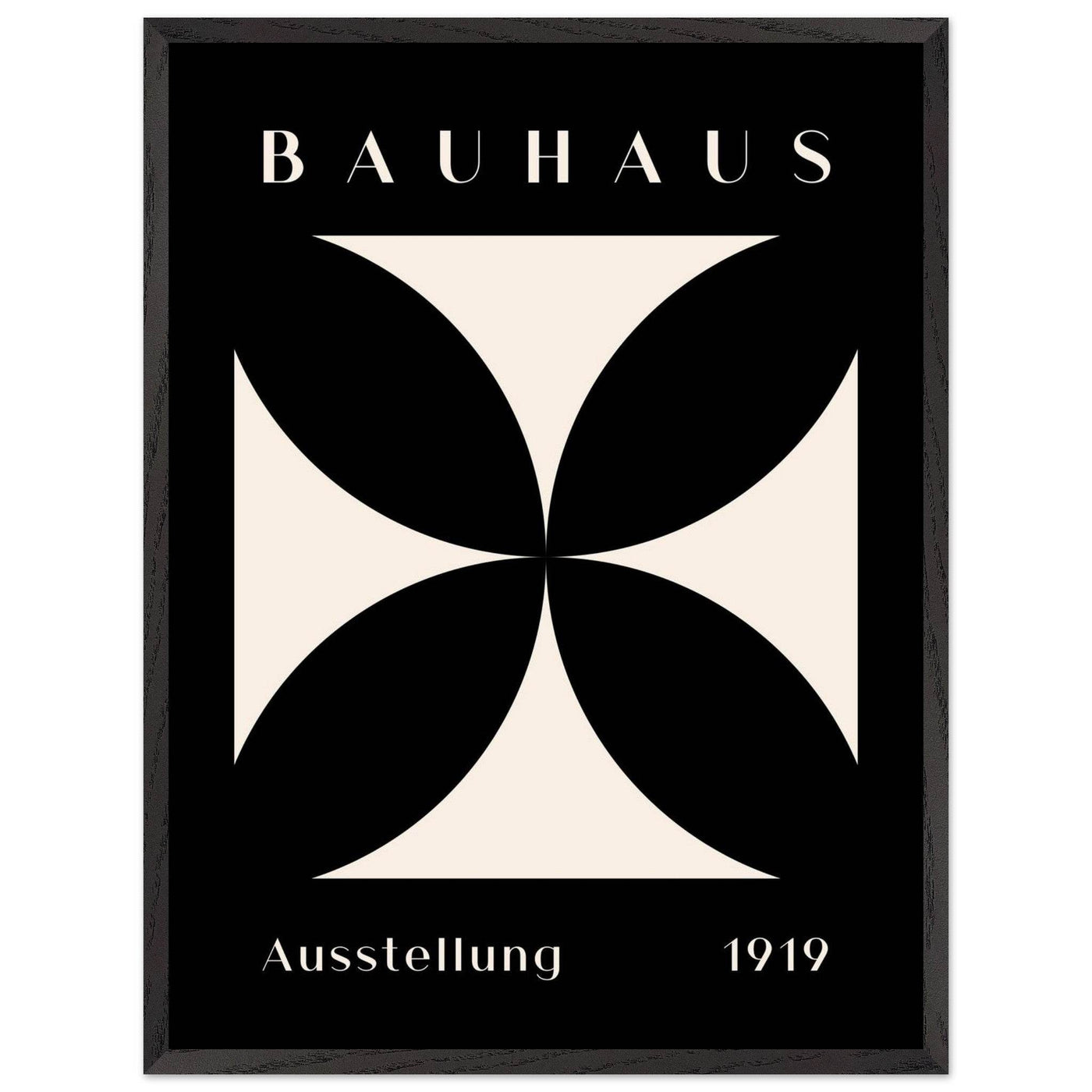 Bauhaus Ausstellung 1919 Black & Cream Minimalist - Vibrantwalls
