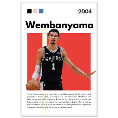 Victor Wembanyama Wemby Spurs Modern Art Print 60x90 cm 24x36″ White frame Vibrantwalls