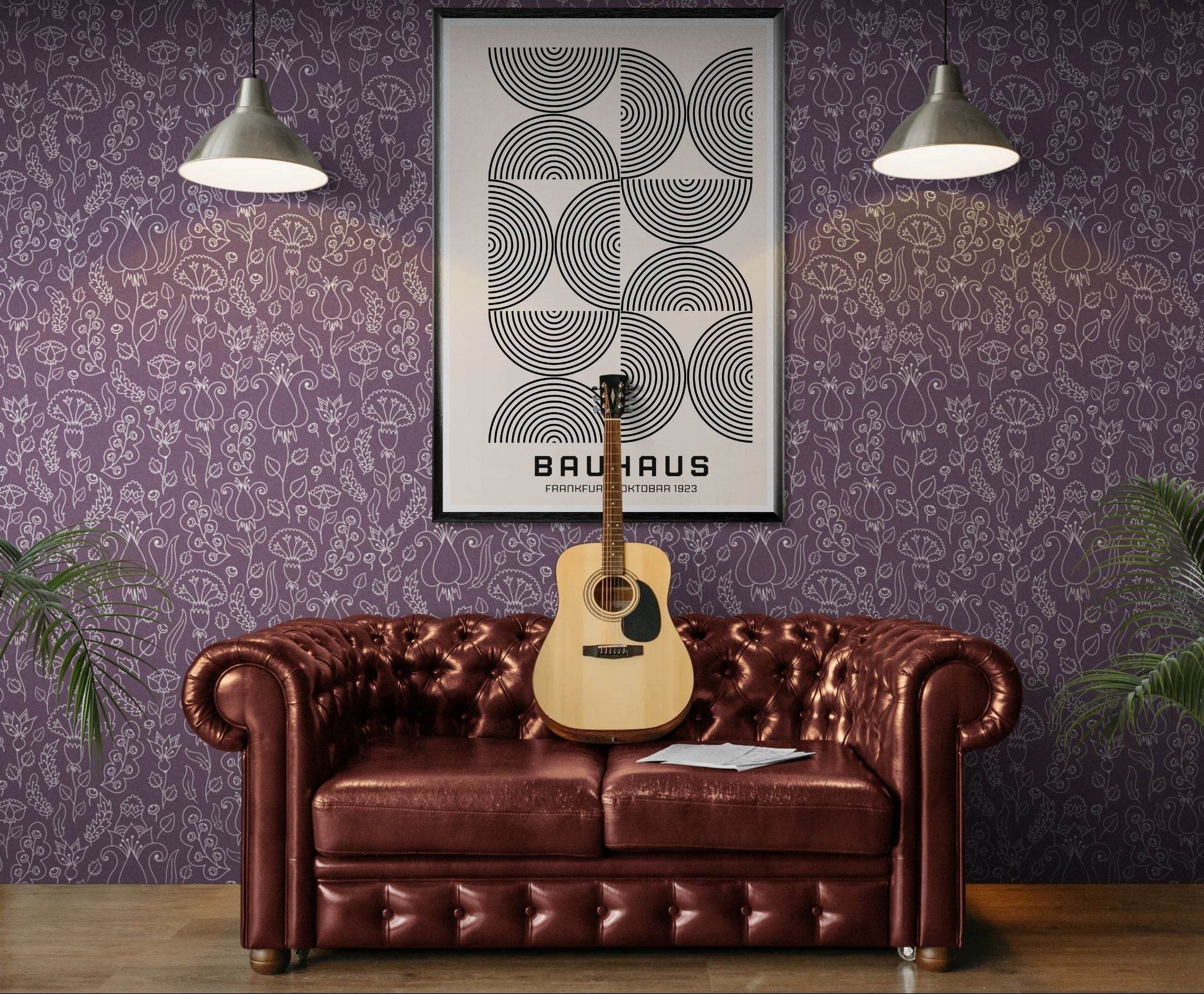 Bauhaus Black Beige Movement Style Design Poster Wall Art - Vibrantwalls