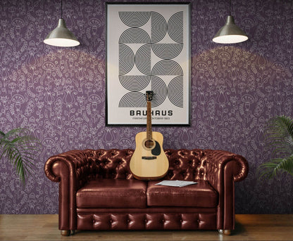 Bauhaus Black Beige Movement Style Design Poster Wall Art - Vibrantwalls