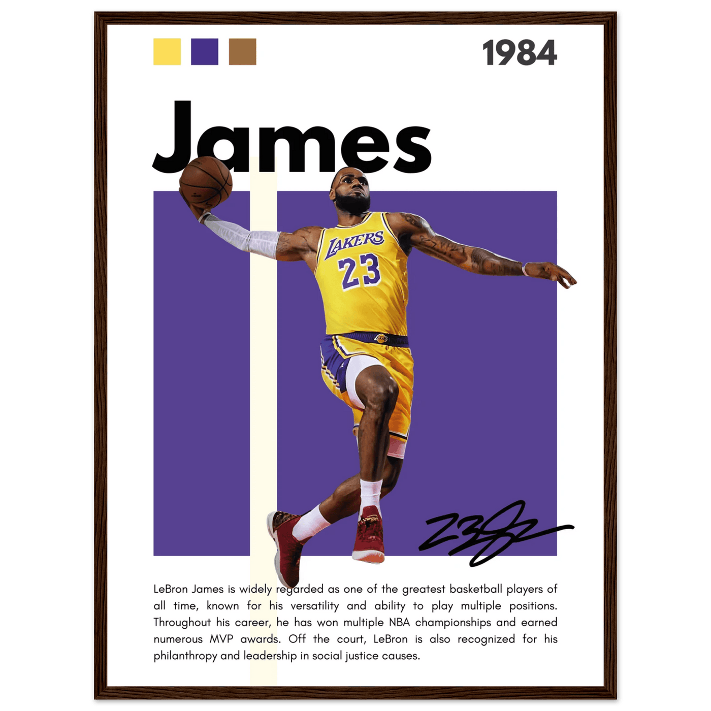 LeBron James Lakers Championship Vintage Art Print - Vibrantwalls