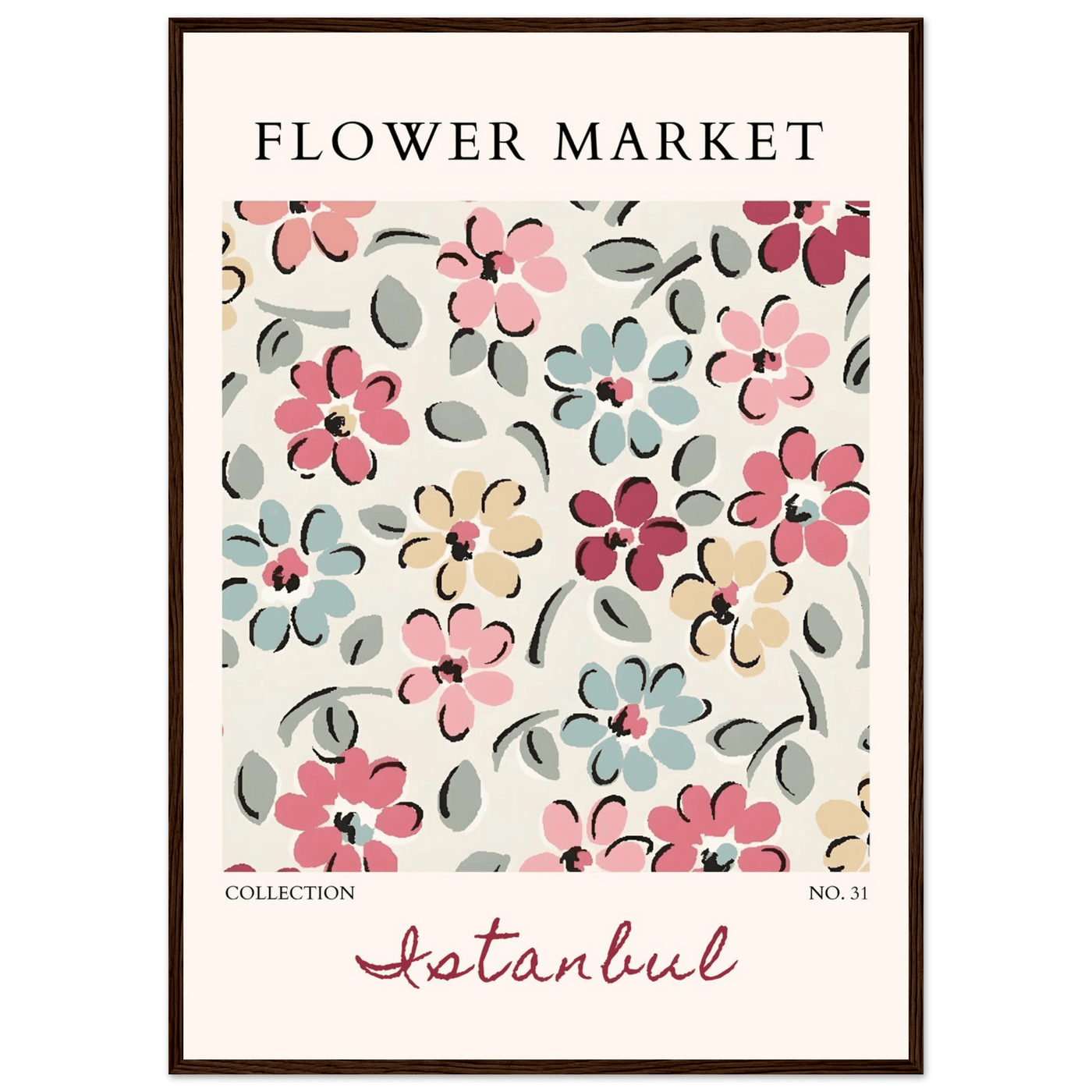 Flower Market Istanbul Art Print – Vibrant Floral Abstract Framed Poster | Ready-to-Hang Decor - Vibrantwalls