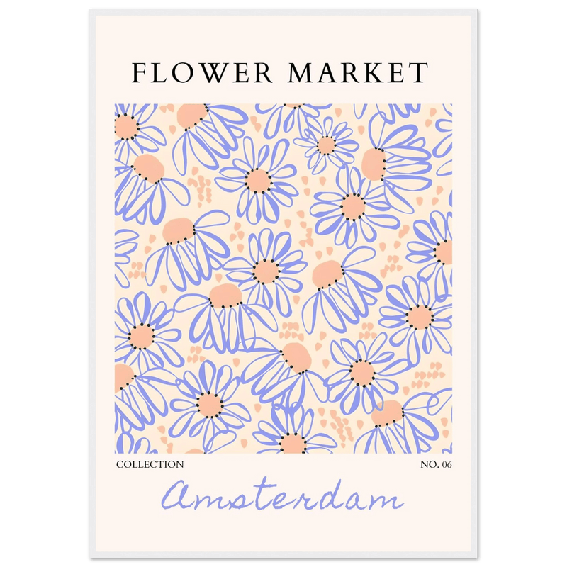 Abstract Floral Market Amsterdam Wall Art - Vibrantwalls