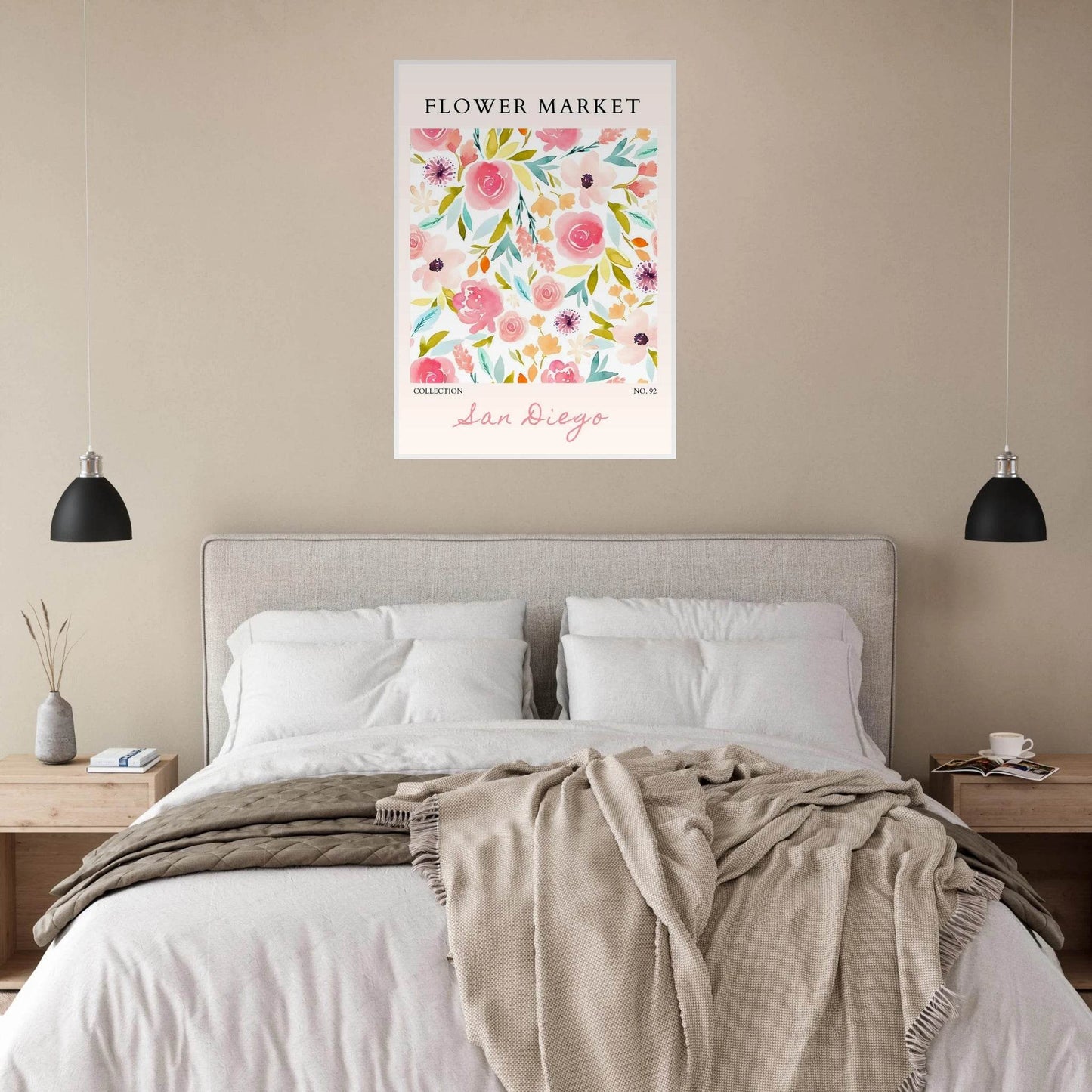 San Diego Flower Market Watercolor Floral Various Sizes - Wall Art - Vibrantwalls