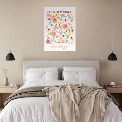 San Diego Flower Market Watercolor Floral Various Sizes - Wall Art - Vibrantwalls