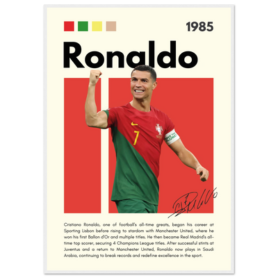 Cristiano Ronaldo Portugal Soccer Framed Football Poster 70x100 cm 28x40″ White frame Vibrantwalls