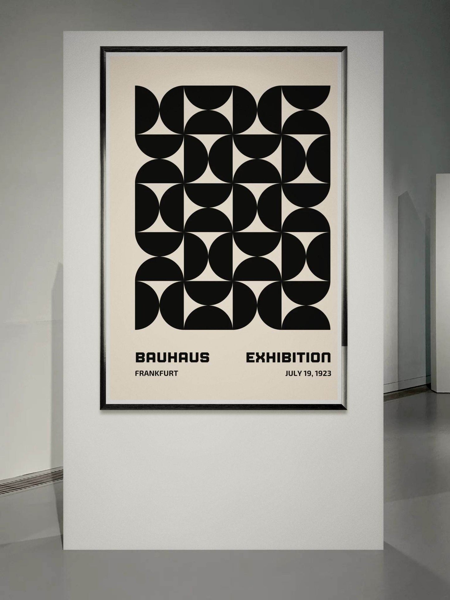 Bauhaus Black Beige Geometric Movement Design Poster Wall Art - Vibrantwalls