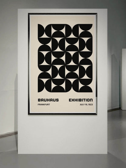 Bauhaus Black Beige Geometric Movement Design Poster Wall Art - Vibrantwalls