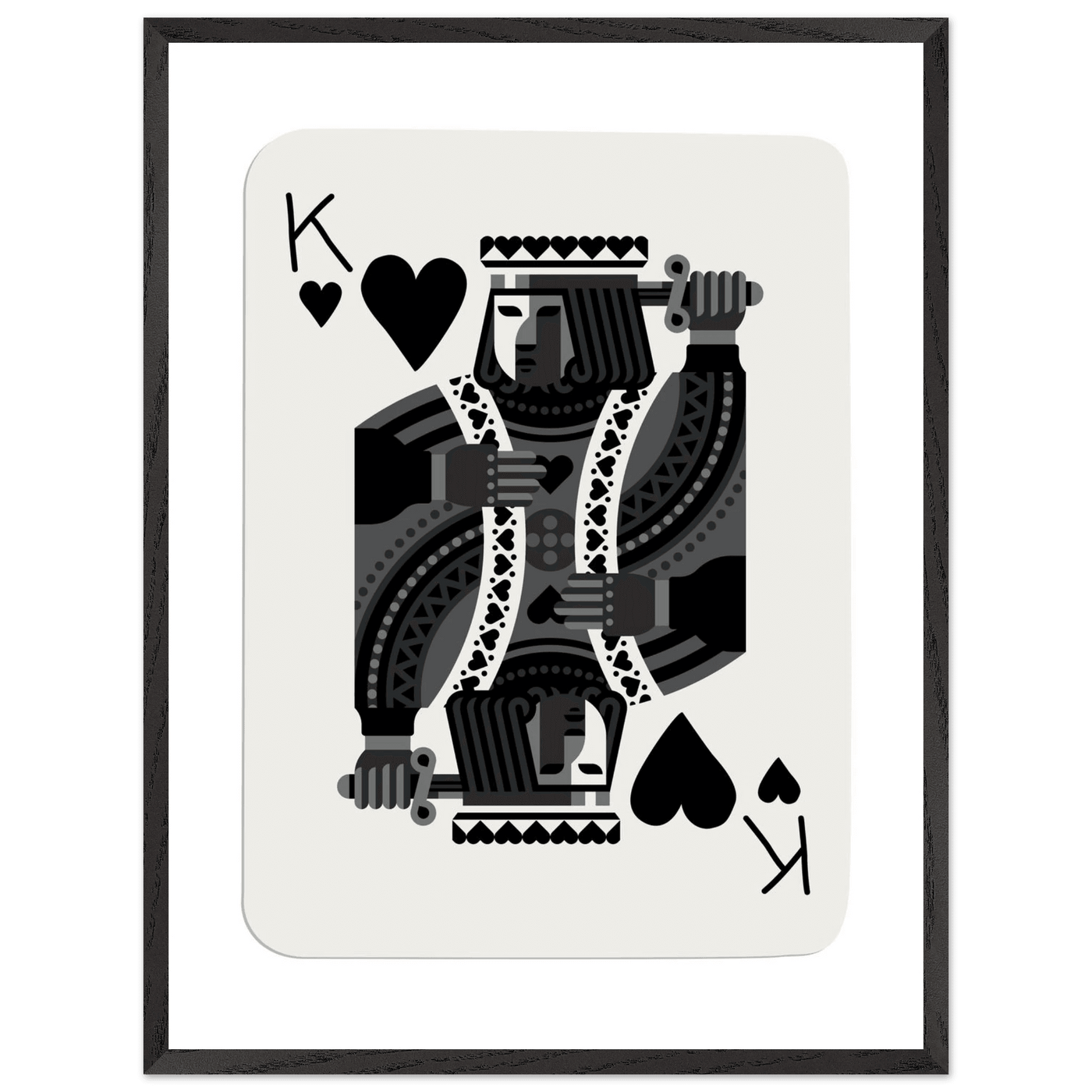 King of Spades Modern Minimalist Poker Card Art - Mounted Framed Poster, Eco-Friendly Wood Frame in Your Choice of Style - Vibrantwalls