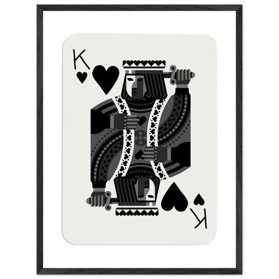 King of Spades Modern Minimalist Poker Card Art - Mounted Framed Poster, Eco-Friendly Wood Frame in Your Choice of Style - Vibrantwalls