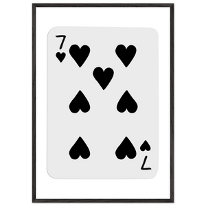 Seven of Spades Poker Card Print - Mounted & Framed Wall Art, Eco-Friendly Wood Frame in Multiple Finishes - Vibrantwalls
