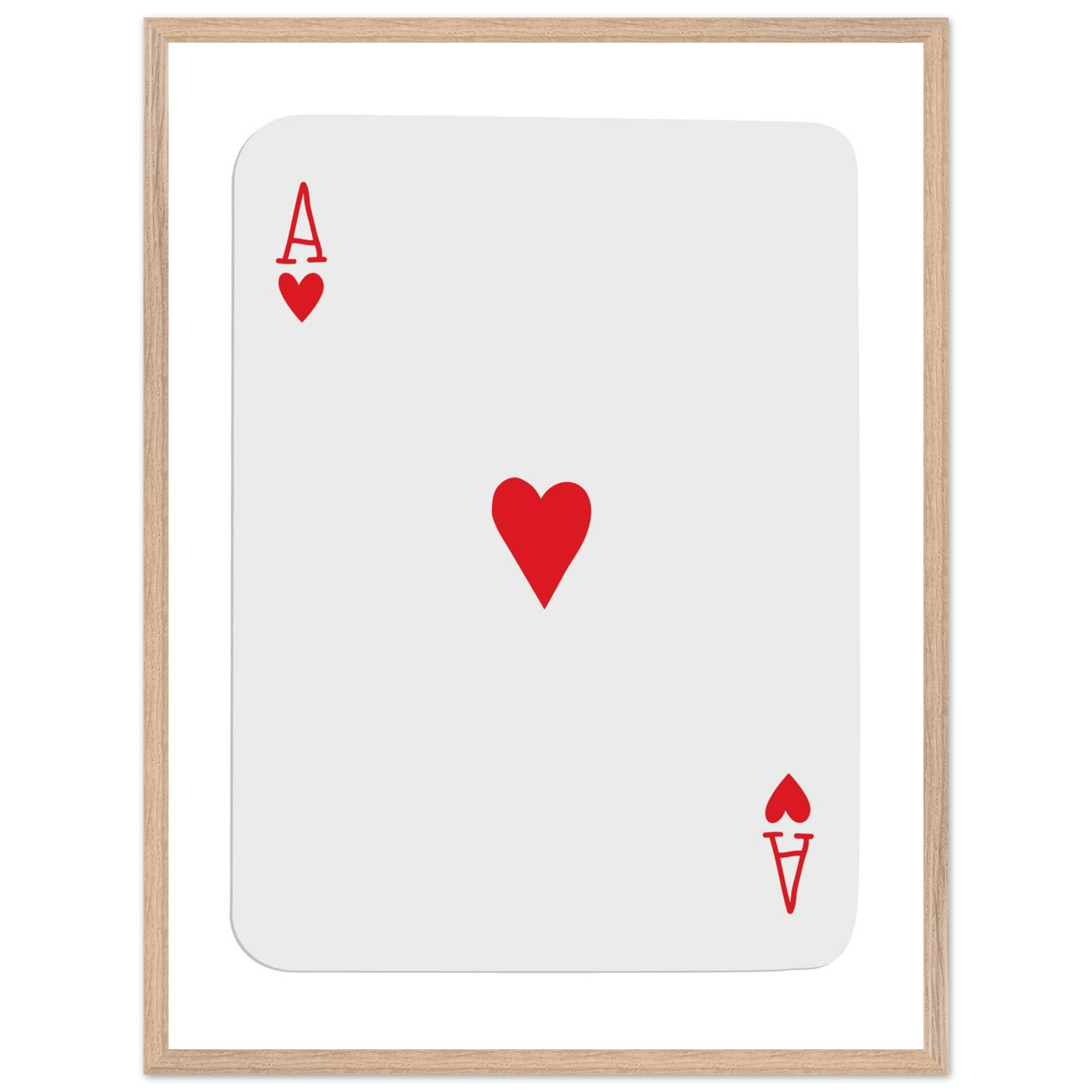 Ace of Hearts Poker Card Print - Framed Wall Art, Eco-Friendly Wood Frame in Your Choice of Style - Vibrantwalls