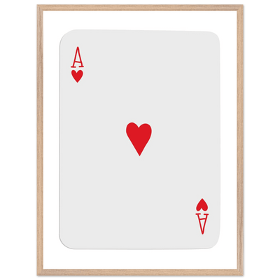 Ace of Hearts Poker Card Print - Framed Wall Art, Eco-Friendly Wood Frame in Your Choice of Style - Vibrantwalls