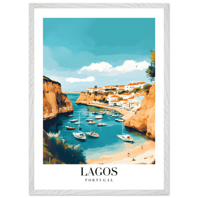 Lagos Portugal Framed Poster – Coastal Charm Travel Art with Wooden Frame - Vibrantwalls