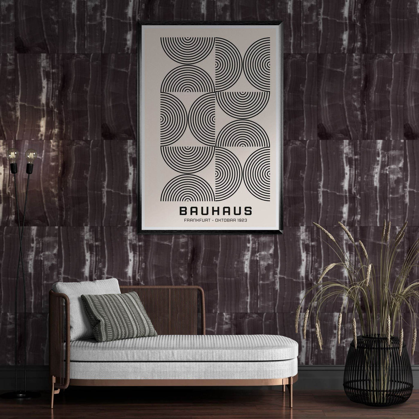 Bauhaus 1923 Navy & Beige - Vibrantwalls