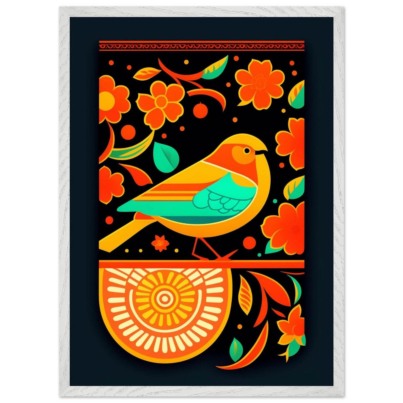 Vibrant Folk Bird Art - Vibrantwalls