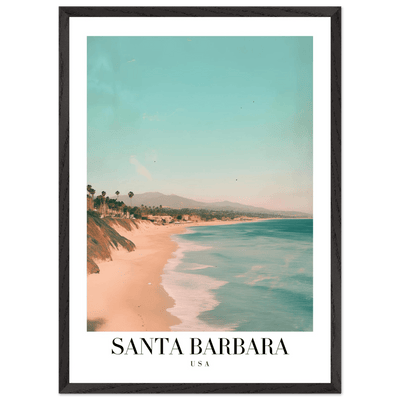 Santa Barbara USA Framed Poster – Pastel Beach Travel Wall Art in Your Choice of Frame - Vibrantwalls