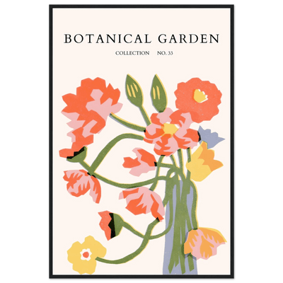 Botanical Garden Framed Poster - Abstract Floral Art Print | Warm Hues & Nature-Inspired Decor - Vibrantwalls